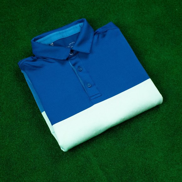 Under Armour Other - Under Armour Heatgear Blue/Cream Block Polo